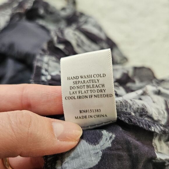 Azoe Blue Gray Floral Sleeveless Layered Tiered Ruffle Midi Dress Sz L Ethereal‎ - Picture 8 of 8